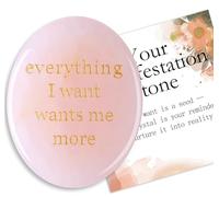 AWARDSEN Worry Stone Rose Quartz Crystals Anxiety Relief for Adults Healing Crystals Emotional Support Gift Spiritual Gifts for Women Stress Relief Crystals Mindfulness Gifts for Women Men