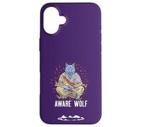 AWARE WOLF Funny Meditation Wolves Meditate Word Game Case for iPhone 16 Plus
