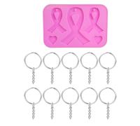 Awareness Bow Keychain Silicone Epoxy Mold Ornament Pendant Jewelry Crafting for Love Gift Silicone Epoxy Mold