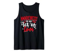 Awareness is an Act of Love HIV Red Ribbon AIDS Support Tank Top