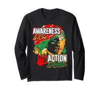 Awareness is Cool, Action is Better - Black History Month Long Sleeve T-Shirt