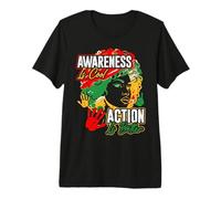 Awareness is Cool, Action is Better - Black History Month Premium T-Shirt