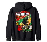 "Awareness Is Cool, Action Is Better" - Black History Month Zip Hoodie