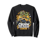 Awareness Monster Truck Dinosaur Crush Childhood Cancer Sweatshirt
