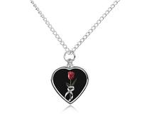 Awareness Red Tulips Gray Ribbon Personalized Pet Urn Necklace Keepsake Urn Pendant Cremation Jewelry Gifts for Dog Cat Lover
