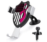 Awareness Ribbon Breast C-ancer Flag Adjustable Car Phone Holder Rotation Car Phone Mount for 4.0''-6.0'' Smartphone