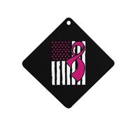 Awareness Ribbon Breast C-ancer Flag Hanging Car Air Fresheners 1Pcs Aromatherapy Tablets Automotive Fragrance Scented Card Decor Rhombus