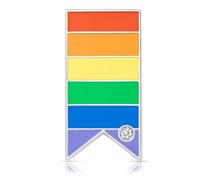Awareness Ribbon Lapel Pin Ribbon Support Colors Brooch Pin Badges, 1.2in0.6in, Alloy Steel, no gemstone