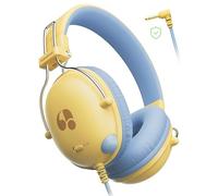 awatrue Kids Headphones Wired, Childrens Earphones with 74/85db Safe Volume Limit, 3.5mm jack, Foldable Toddler Headphones for Girls/Boys/Chromebooks/School/Travel/Tablet/Kindle, YellowBlue
