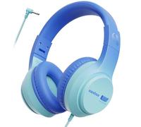 awatrue Kids Headphones, Wired headphones Kids with 74/85/95db Safe Volume,3.5mm jack & 4.5ft Cord, Adjustable Headband, Foldable Over Ear Toddler Headphones for Plane/School/Travel/Tablet/Gifts-Blue