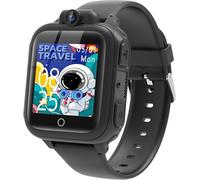 Awatty Kids Smart Watch for Boys Girls, Boy's Fashion Smartwatches for 5-12 Year Olds Children, Birthday Gift Toy for Kids, Black Digital Watch with 14 Puzzle Games and 90° Rotating Camera