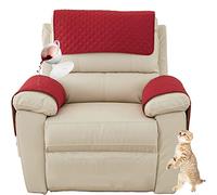 AWAV Sofa Armrest Cover, NNSMUN Headrest Cover for Recliner Chair Arm Cover with Pockets, Pet Dog Couch Covers for Armchair Seat, Living Room Slipcover (Red,3 Seater(5pcs))