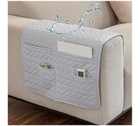 AWAV Sofa Armrest Organiser Hanging Storage Bag Couch Chair TV Remote Control Holder Armchairs Couch Organiser waterproof Anti-Slip for Cellphone Magazines Glasses TV Remote Control (Light Grey)