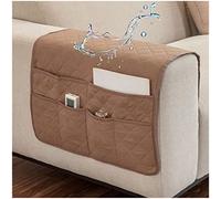 AWAV Sofa Armrest Organiser Hanging Storage Bag Couch Chair TV Remote Control Holder Armchairs Couch Organiser waterproof Anti-Slip for Cellphone Magazines Glasses TV Remote Control (Camel)