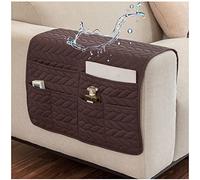 AWAV Sofa Armrest Organiser Hanging Storage Bag Couch Chair TV Remote Control Holder Armchairs Couch Organiser waterproof Anti-Slip for Cellphone Magazines Glasses TV Remote Control (Chocolate)
