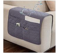 AWAV Sofa Armrest Organiser Hanging Storage Bag Couch Chair TV Remote Control Holder Armchairs Couch Organiser waterproof Anti-Slip for Cellphone Magazines Glasses TV Remote Control (Grey)