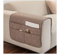 AWAV Sofa Armrest Organizer Storage Armrest Chair Desk Sofa Organiser Non-slip TV Remote Control Handset Holder Couch Pocket Organizer for Cellphone Magazines Glasses Tv Remote Control (Khaki)