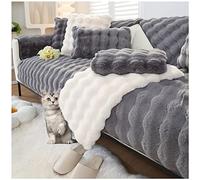 AWAV Sofa Slipcover Corner 3/2/1/4 Seater NNSMUN Sofa Cover Thick Rabbit Plush Sofa Cushion, Non-Slip Sofa Cover, L Shape Couch Cover Sofa Protector for Sectional Couch (Dark Gray,70x70cm)