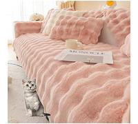 AWAV Sofa Slipcover Corner 3/2/1/4 Seater NNSMUN Sofa Cover Thick Rabbit Plush Sofa Cushion, Non-Slip Sofa Cover, L Shape Couch Cover Sofa Protector for Sectional Couch (Pink,70x150cm)