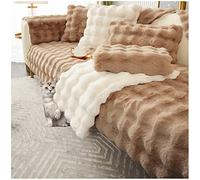 AWAV Sofa Slipcover Corner 3/2/1/4 Seater NNSMUN Sofa Cover Thick Rabbit Plush Sofa Cushion, Non-Slip Sofa Cover, L Shape Couch Cover Sofa Protector for Sectional Couch (Coffee,110x210cm)