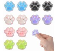 AWAVM 12 - piece Transparent and Colorful Cat Paw Squishies Set A Delightful Blend of Adorable Design, Stress - Relief Function, and Versatile Use for All Ages.