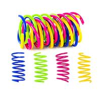 AWAVM 16 PCS Colored Plastic Spring Toys for Cats, Interactive Pet Toys for Lazy People to Tease Cats, and Cat Jumping Toys