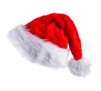 AWAVM 1PCS Santa Hat Christmas Hat for Kids Boys Girls, Thicken Comfortable Velvet Santa Claus Hat for Christmas New Year Festive Theme Party, Unisex Children Soft Plush Classic Fur Xmas Holiday Hat