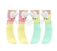 AWAVM 2 Pairs Holding Hands funny Socks,Breathable Novelty Hand In Hand Friendship Novelty Socks for Lovers Friends Sisters,Couple Birthday Gifts for Boyfriend Friends (Gradient)