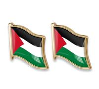 AWAVM 2PCS Palestine Flag Brooch Pins,Palestine Flag Pins Bulk Badge, Metal Alloy Souvenir Palestine Flag Lapel Pins for Hat Clothes Backpack,Stand with Palestine Flag