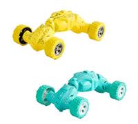 AWAVM 2PCS Pull Back Car Toys Reverse Twisted Car 4 Wheel Inertia Drive Climbing Car Special Off Road Vehicle Reverse Small Car Set Street Stall Toy Car for 1 2 3 Year Old Boys Girls (Yellow+Blue)