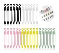 AWAVM 30PCS Silicone Cable Ties, Data Cable Storage, Flexible Cable Winder, Multi-Purpose Silicone Cable Strap, Reusable, Earphone Cable, Charging Cable, Network Cable (Multi Color)