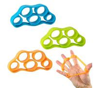 AWAVM 3PCS Silicone Finger Strengthener, Finger Trainers, Finger Pullers, Five Hole Tension Rings, Finger Exercisers, Enhanced Grip, Rehabilitation Training