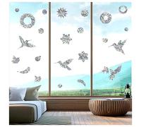 AWAVM 48PCS Anti-Collision Window Bird Stickers Protect and Save Bird Window Strikes for Glass (Clear)