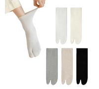 AWAVM 5 Pairs Ladies Toe Socks,Flip Flop Socks,Novelty Breathable Women's Flip Flops Socks,Thumbs Separated Non-Slip