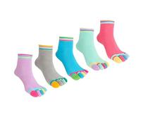 AWAVM 5 Pairs Womens Toe Socks,Women Pilates Five Finger Toe,Breathable Cotton Liner Ankle Socks, Yoga Athletic Running Pure Color Tube Socks