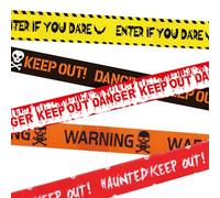 AWAVM 5 Rolls Halloween Fright Tape Halloween Warning Tape,Caution Tape Barrier Tape Hazard Tape Keep Out Tape Enter,Safety Tape for Halloween Decorations Party Workplace Danger Areas