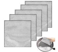 AWAVM 5PCS Multipurpose Non-Scratch Scrubbing Wire Dishwashing Rags, Wire Wool，Multipurpose Wire Dishwashing Rags for Wet and Dry, Resuable Kitchen Microfibre Cleaning Cloth(double decker) (5)