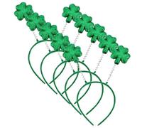 AWAVM 5PCS St. Patricks Day Headband Shamrock Glitter Clover Leaf Bopper Irish Party Boppers