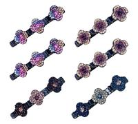 AWAVM 6 Pcs Braided Hair Clips, Sparkling Crystal Stone Double Layer Hair Clips，2024 New Rhinestone Hair Clips, Braid Clips with 3 Small Clips,Multi Clip Hair Barrette for Women Thick Thin Hair