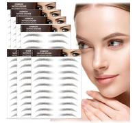 AWAVM 7Sheets/77Pairs 4D Hair-Like Eyebrow Tattoo Stickers Waterproof Natural Fake Eyebrow Stickers,Long Lasting Grooming Shaping Perfect for Women and Girls (Black-06)
