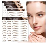 AWAVM 7Sheets/77Pairs 4D Hair-Like Eyebrow Tattoo Stickers Waterproof Natural Fake Stickers,Long Lasting Eyebrow Grooming Shaping Perfect for Women and Girls (Brown-01)