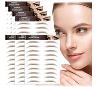 AWAVM 7Sheets/77Pairs 4D Hair-Like Tattoo Stickers Waterproof Natural Fake Eyebrow Stickers,Long Lasting Eyebrow Grooming Shaping Perfect for Women and Girls (Brown-06)