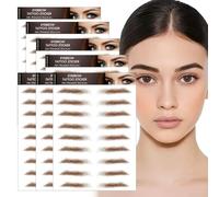 AWAVM 7Sheets/77Pairs 4D Hair-Like Tattoo Stickers Waterproof Natural Fake Eyebrow Stickers,Long Lasting Eyebrow Grooming Shaping Perfect for Women and Girls (Brown-04)