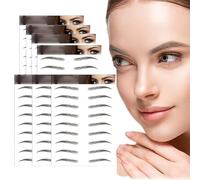 AWAVM 7Sheets/77Pairs 4D Hair-Like Tattoo Stickers Waterproof Natural Fake Eyebrow Stickers,Long Lasting Eyebrow Grooming Shaping Perfect for Women and Girls (Black-14)