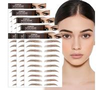 AWAVM 7Sheets/77Pairs 4D Hair-Like Tattoo Stickers Waterproof Natural Fake Eyebrow Stickers,Long Lasting Eyebrow Grooming Shaping Perfect for Women and Girls (Brown-02)