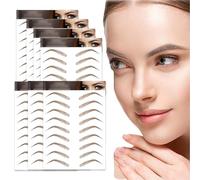 AWAVM 7Sheets/77Pairs 4D Hair-Like Tattoo Stickers Waterproof Natural Fake Eyebrow Stickers,Long Lasting Eyebrow Grooming Shaping Perfect for Women and Girls (Brown-11)