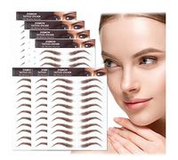 AWAVM 7Sheets/77Pairs 4D Hair-Like Tattoo Stickers Waterproof Natural Fake Eyebrow Stickers,Long Lasting Eyebrow Grooming Shaping Perfect for Women and Girls (Brown-10)