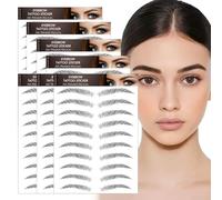 AWAVM 7Sheets/77Pairs 4D Hair-Like Tattoo Stickers Waterproof Natural Fake Eyebrow Stickers,Long Lasting Eyebrow Grooming Shaping Perfect for Women and Girls (Black-03)
