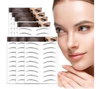 AWAVM 7Sheets/77Pairs 4D Hair-Like Tattoo Stickers Waterproof Natural Fake Eyebrow Stickers,Long Lasting Eyebrow Grooming Shaping Perfect for Women and Girls (Black-15)