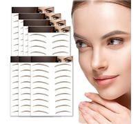 AWAVM 7Sheets/77Pairs 4D Hair-Like Tattoo Stickers Waterproof Natural Fake Eyebrow Stickers,Long Lasting Eyebrow Grooming Shaping Perfect for Women and Girls (Brown-15)